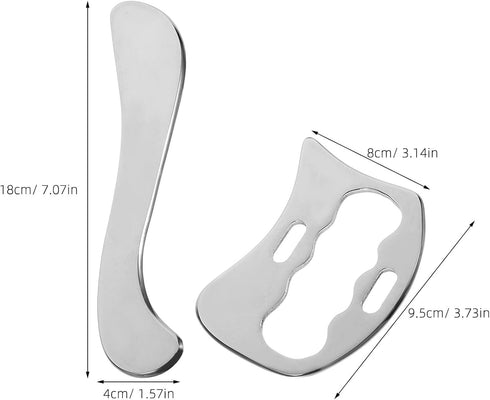 Set, 2pcs VILLCASE Stainless Steel Body Scraper Board and Muscle Massage Tool Fascia Scraper for Soft Tissue Release