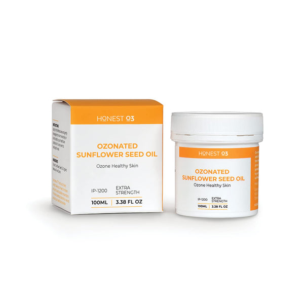 Ozonated Sunflower Oil, Organic Ozone Infused Natural Skin Care for Moisturizing and Cleansing for People and Pets