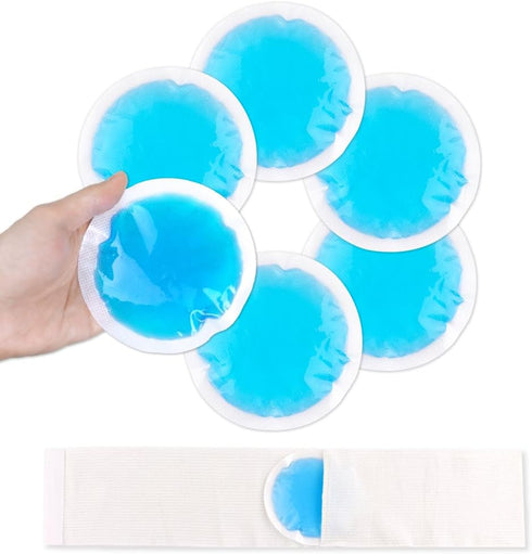 NEWGO Small Ice Packs for Injuries, 6 Pack Round Ice Packs for Face, Hot and Cold Gel Compress for Pain Relief