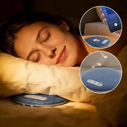 RAINPOT (1PC) Bone Conduction Pillow Speaker - Ultrathin Sleep Sound Machine with Soft Fabric Cover, Portable White