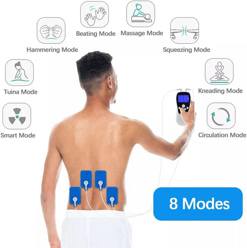 JSM020 8 4 Agam Mini Electronic Physiotherapy TENS Machine Massager with Modes and Pads (Rechargeable)