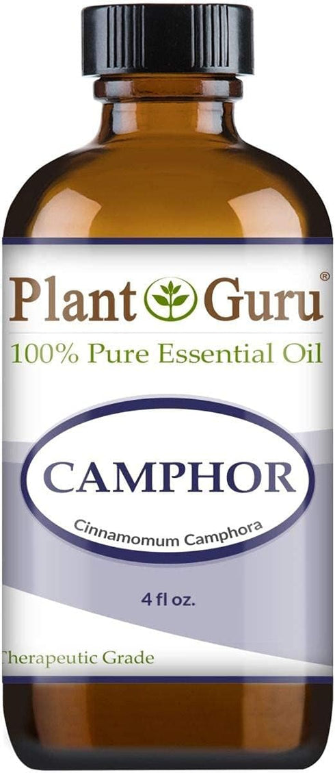 Plant Guru Camphor Essential Oil 4 oz, 100% Pure Undiluted Therapeutic Grade for Skin, Body, Hair Growth