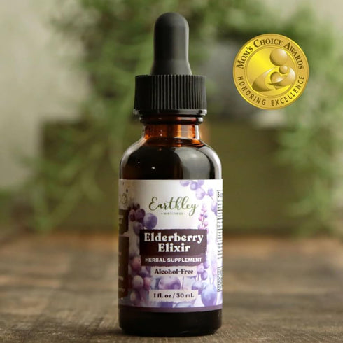 Immune (2oz, 120+ Earthley Wellness Elderberry Elixir Drops, Herbal Elderberry Syrup Alternative, Powerful