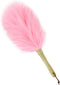 Lambswool Duster 14'' Length, Solid Wooden Handle for Cleaning Ceiling Fans, Window Blinds, Natural Feather Duster, Pink