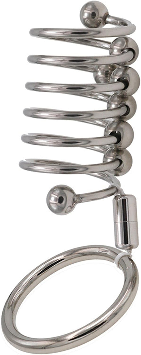 Stainless Steel Multi-Bead Penis Ring Male Cock Ring Masturbation Appliance Sex Toy