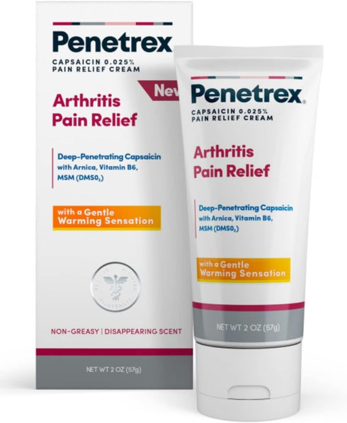 Penetrex Warming Pain Relief Cream with Capsaicin, Arnica, Vitamin B6 & MSM, 2 oz for Hands, Wrists, Feet, Knees