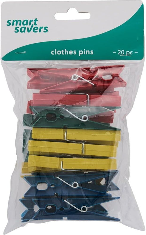 SIM SUPPLY Smart Savers Spring Poly Clothespins (20-Pack) Pack of 12