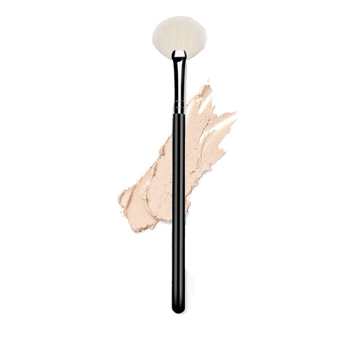 Highlighter Brush Fan Brush - Face Highlighting, Buffing, Blending Tool for Powder Cream and Blusher