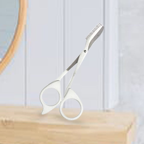 Seki Edge Eyebrow Scissors Comb (SS-605) - Stainless Steel for Trimming Eyebrows, Beards, & Mustaches