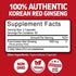 Herbtonics Korean Red Panax Ginseng 1500mg - Energy Supplement for Focus & Vitality - 120 Vegan Capsules