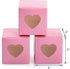 AWELL Pink Gift Boxes 50pc - 2x2x2 inch with Clear Plastic Window for Candy Treat Gift Wrap Box