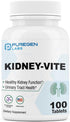 Puregen Labs Kidney-Vite, Premier Kidney, Renal Support, Non-GMO, Gluten-Free, No Artificial Color Additives, 100