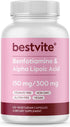 BESTVITE Benfotiamine 150mg / Alpha Lipoic Acid 300mg - 120 Vegetarian Capsules, Vegan, Gluten Free