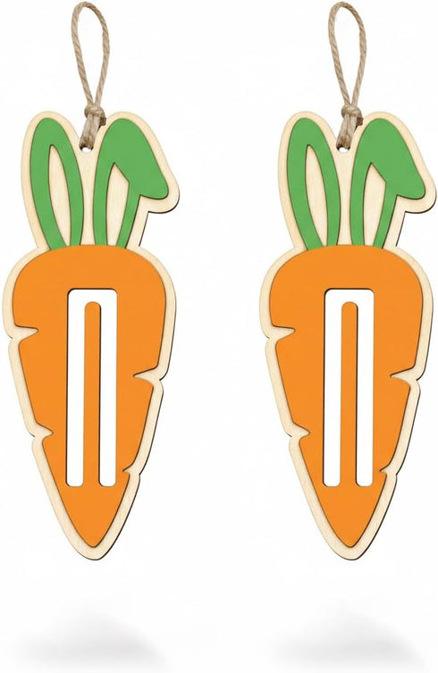 Set of 2 Easter Money Holder Carrot Wooden Carrot Cash Holder with