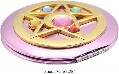 SHOWLOUE Makeup Compact Mirrors, Portable Travel Handheld Foldable Double Sided Mirror