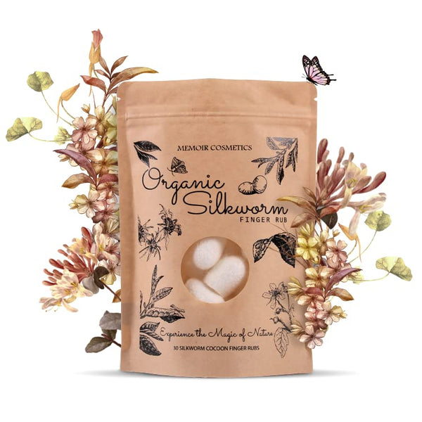 Memoir Organic Silkworm Finger Rub - Facial Cleanser, Blackhead & Acne Scar Removal, Anti-Aging Scrub