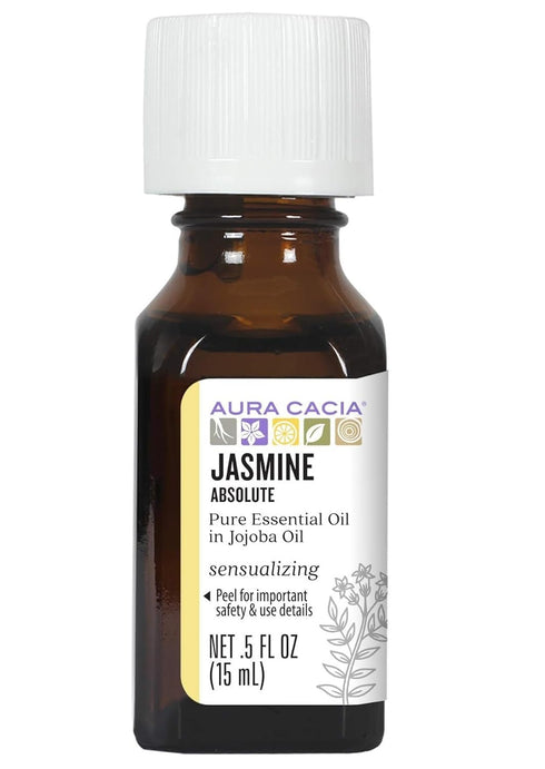 Aura Cacia Jasmine Absolute in Jojoba Oil - GC/MS Tested for Purity | 15ml (0.5 fl. oz.)