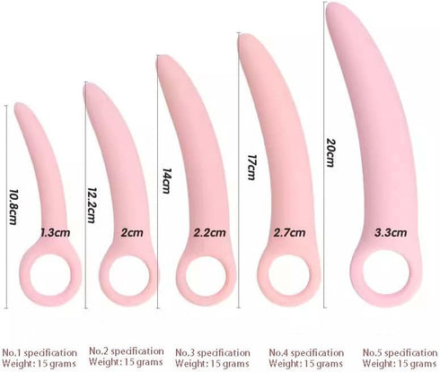 Set, 5-Pack Guasha Massage Silicone Tool Pink