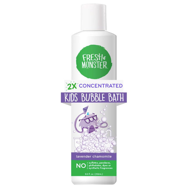 Fresh Monster Kids Foaming Bubble Bath, Hypoallergenic Natural for Kids & Toddlers, Soothing Lavender
