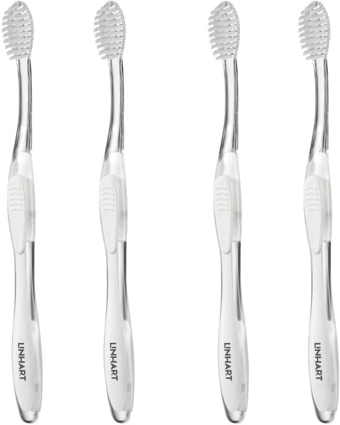 LINHART Extra Soft Toothbrush - Teeth Whitening Toothbrush with Multi Length Bristles, 4 Pack