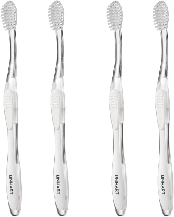 LINHART Extra Soft Toothbrush - Teeth Whitening Toothbrush with Multi Length Bristles, 4 Pack