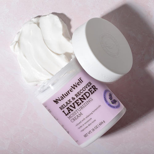 NATURE WELL Lavender Smooth & Soften Moisturizing Cream - 16 Oz, Infused with Natural Oils for Face, Body, Hands