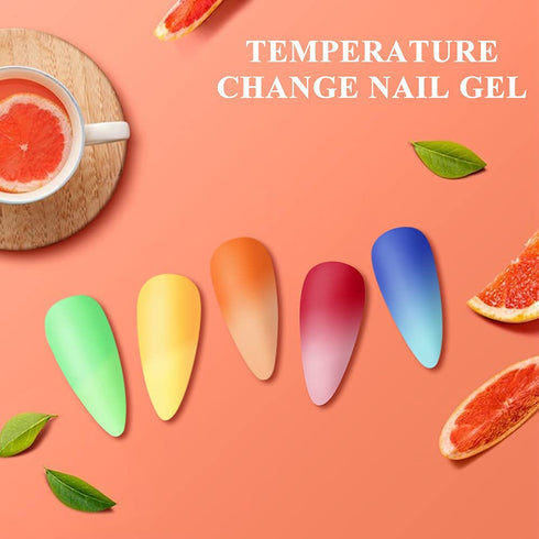 MIZHSE Mood Temperature Color Changing Nail Polish Set, Glow in the Dark Gel Polish, 8 Colors for Nail Art DIY