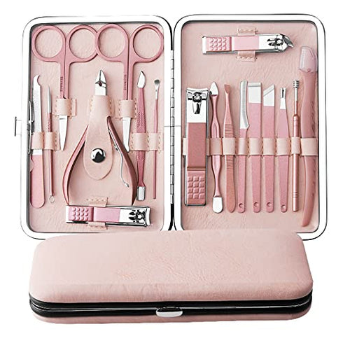 Manicure Sets for Women Gift - Professional 18 in 1 Luxury Manicure Pedicure Kit Travel Set