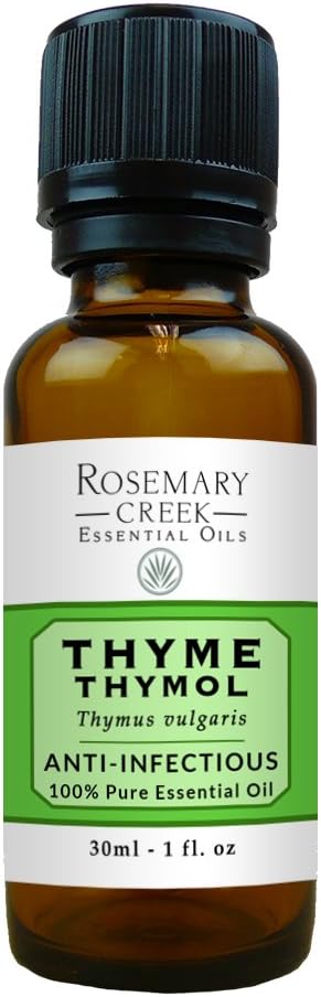 Thyme Thymol Essential Oil (Thymus vulgaris) - 100% Pure and Natural for Oil Diffusers and Massage Therapy, 30ml