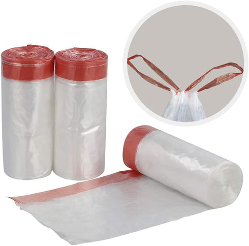 Inhouse 7 Gallon Clear Trash Bags, 120 Counts, Drawstring Garbage Bags