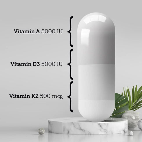 Organica DSO: ADK Vitamin Supplement, Vitamin D3 K2 and A, 90 Capsules for Bone and Heart Health Support