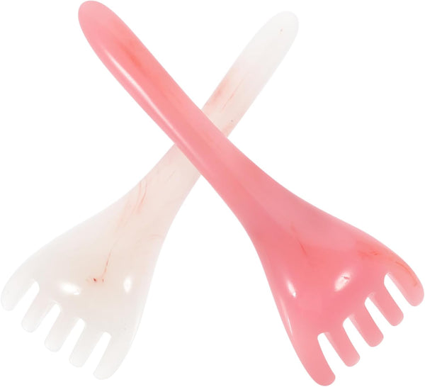 NOLITOY 2pcs Scalp Gusha Comb, Head Massage Tool for Back Muscle Relaxation, Pink Head Scratcher SPA