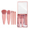 COSHINE Easy-taken Travel Makeup Brush Set, 5pcs Mini Complete Function Cosmetic Brushes Kit with Mirror