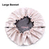 Stain Bonnet Silky Sleep Cap, Adjustable Satin Hair Bonnet for Night Sleeping, Champagne/Grey