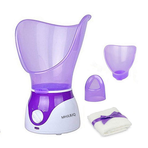 Professional Facial Steamer, Steam Inhaler for Face Mask Moisturizer, Sinus with Timer, Aromatherapy, Purple