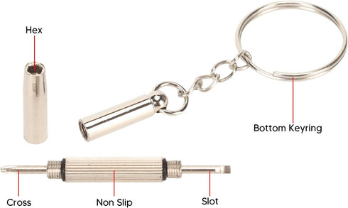 50Pcs Glass Screwdrivers Set Keychain Eyeglass Multifunction Small Repair Kit for Eyeglass Frames, Sunglass, Jewelry,