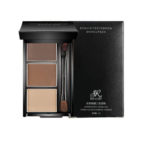 Three-Color Eyebrow Powder Palette, Professional Beauty Contour Eyebrow Pencil, Eye Makeup Filler