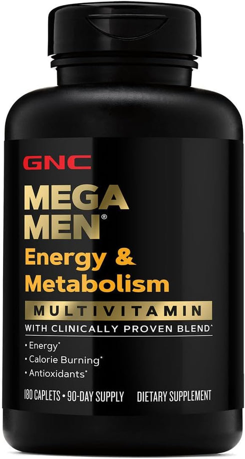 GNC Mega Men Energy & Metabolism Multivitamin, Antioxidants and Increased Calorie Burning, 180 Count