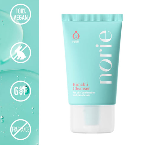 Norie Ultra-Clean, Fragrance Free Daily Gel Kimchii Cleanser with Probiotic Ingredient for Sensitive Skin