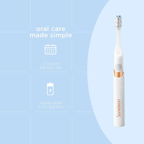 Soniclean 4U Sonic Electric Toothbrush for Adults, Bronze, Battery Powered, Unisex