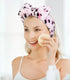 Spa Headbands for Women - Pink Leopard Girls Makeup Bow Tie Head Band, Soft Microfiber Face Wash Headbands