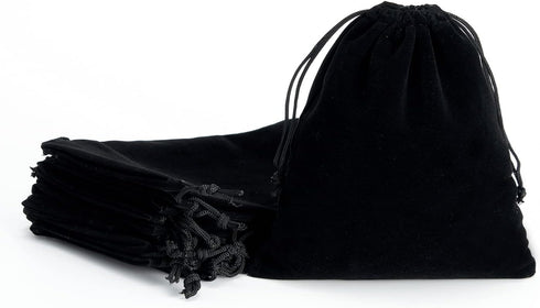 Tendwarm 20 Pcs Mini Size Black Velvet Bags, 3x3.9 Inches with Drawstring for Candy Jewelry Pouch Bags
