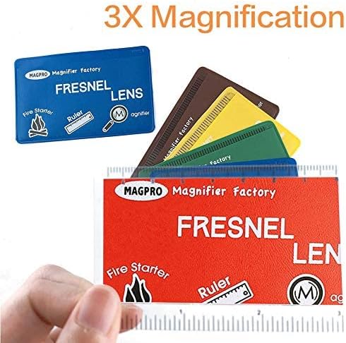 MagDepo 6 Pack Credit Card Size Magnifier Ruler, Green, for Reading Small Print, Maps, and Books