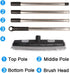 Pet Hair Rubber Broom with Carpet Rake and Squeegee, 2 in 1 Floor Brush, 58 Inch Adjustable Handle, Black