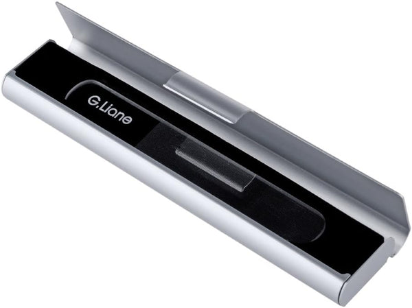 Nail File and Buffer, 2 in 1 Nano Glass Nail Shiner with Aluminium Case for Professional Nail Care