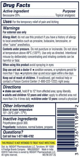 Monistat Instant Itch Relief Spray for Women, Maximum Strength Feminine Care, 2 oz (Pack of 3)