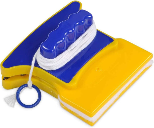 GOTOTOP Magnetic Window Cleaner Tools, Double-Sided Glass Wiper with 2 pcs Cotton for Home Use, Blue