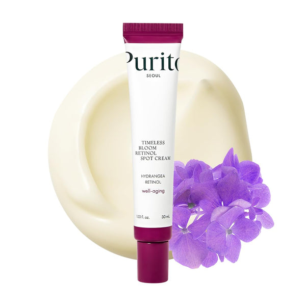PURITO SEOUL Timeless Bloom Retinol Spot Cream, Korean Jeju Hydrangea for Sensitive Skin, 30ml
