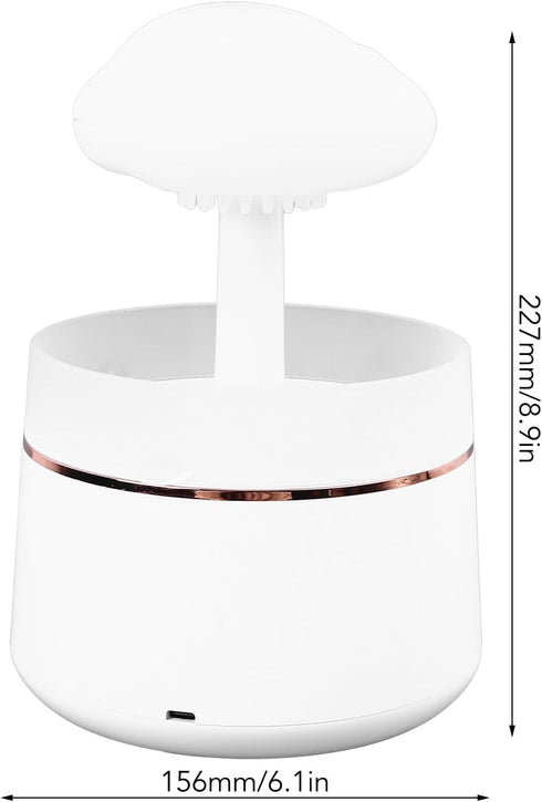RASTKY Rain Humidifier White Noise Night Light Diffuser for Bedroom, Water Drip Essential Oil Diffuser for Better