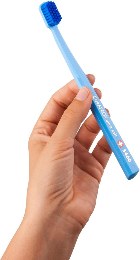 Curaprox CS 5460 Ultra-Soft Toothbrush for Adults - Compact, Slightly Angled Head for Improved Oral Health